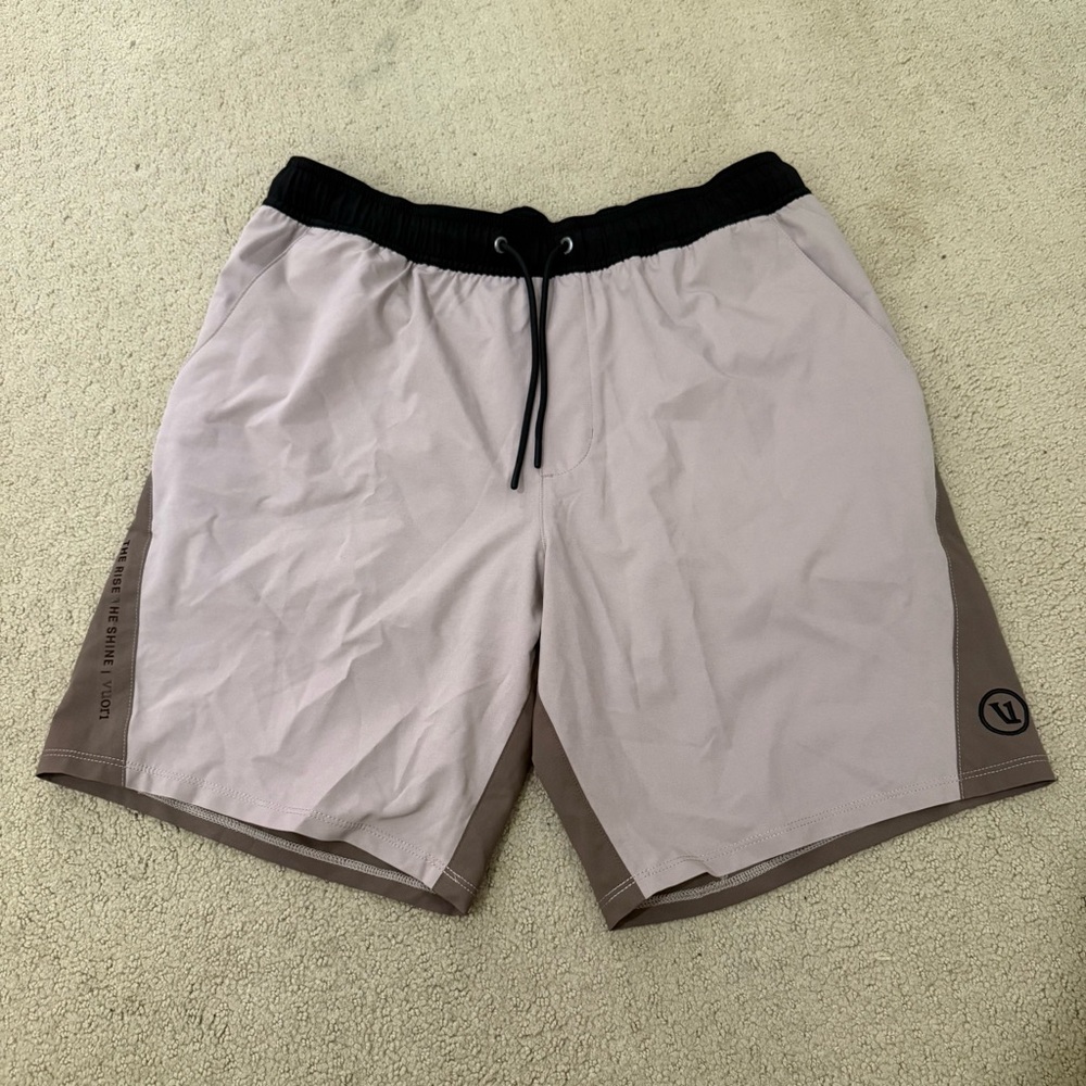 Vuori Athletic Shorts Light Purple and Black Size Medium